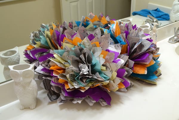 Newspaper and Tissue Paper Flowers Tutorial