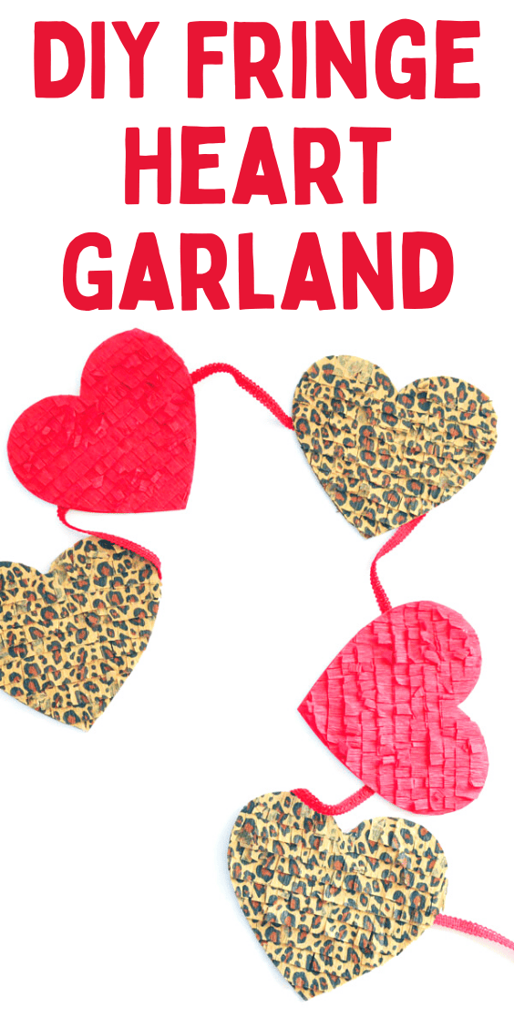 DIY Fringe-y Heart Garland