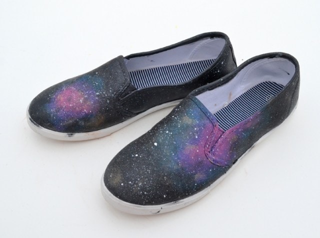 DIY Shoe Makeover: Galaxy Painted Sneakers