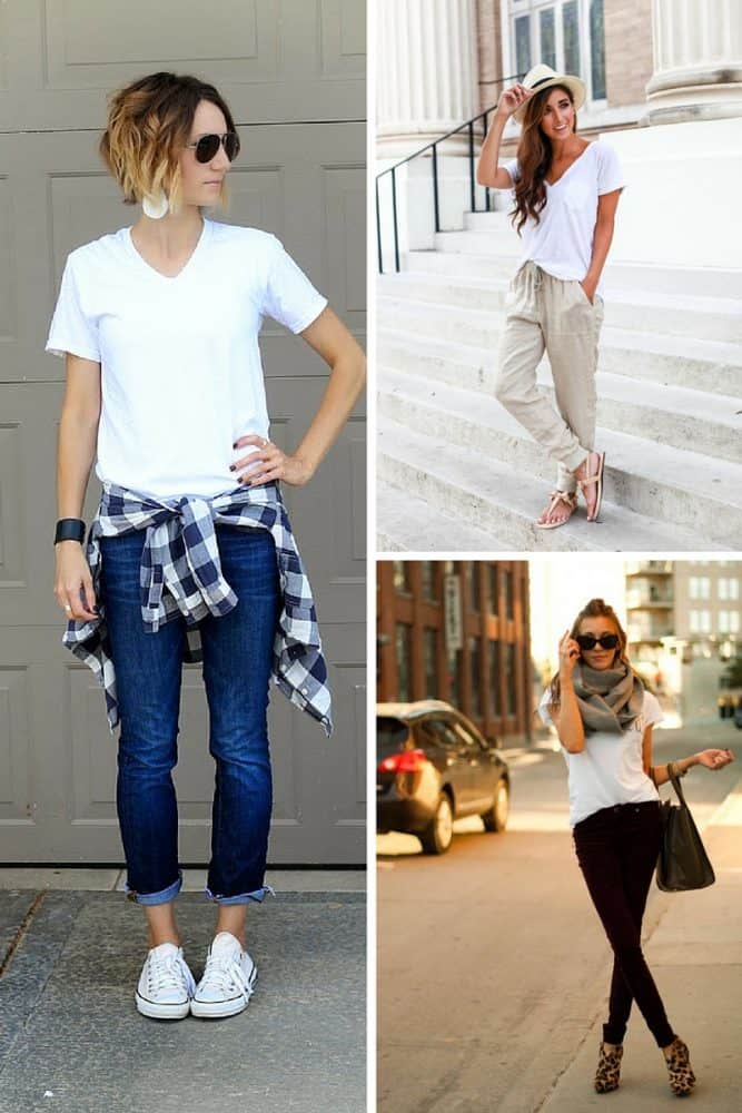 10 Ways To Wear A White Tee - Mom Spark