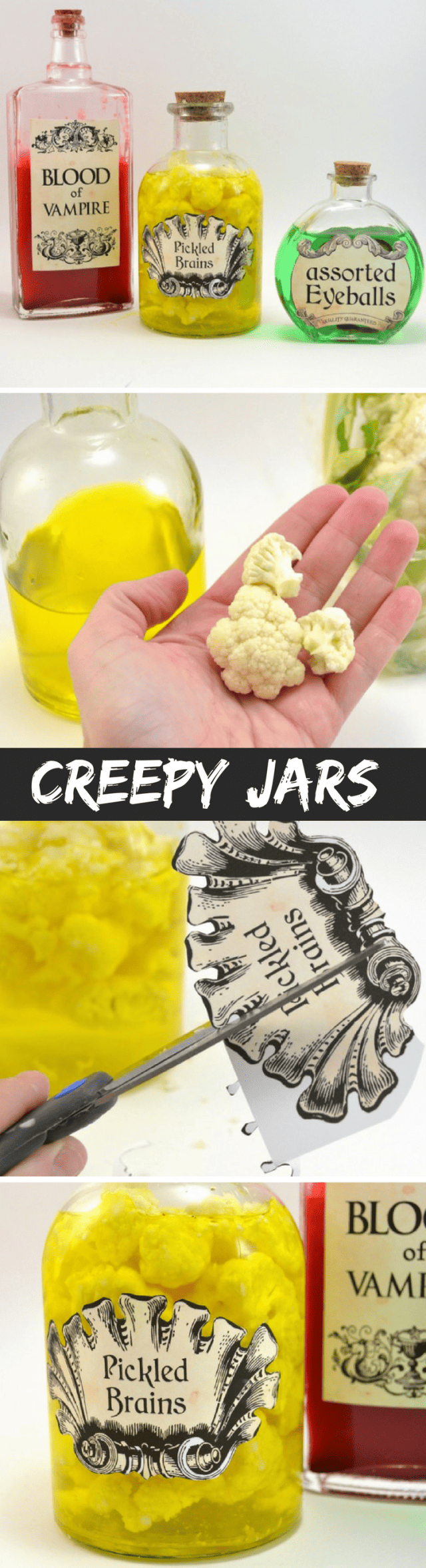 Creepy Halloween Apothecary Jars Craft and Free Printable