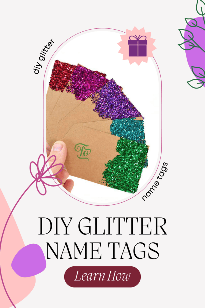 DIY Glitter Present Gift Name Tags