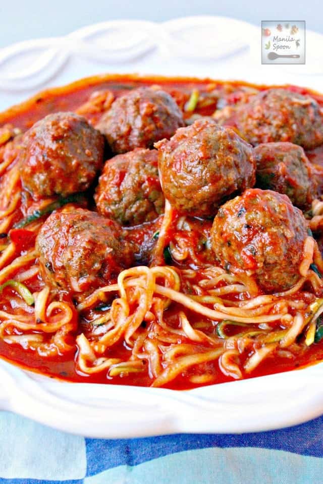 One Pot Meatballs and Zoodles