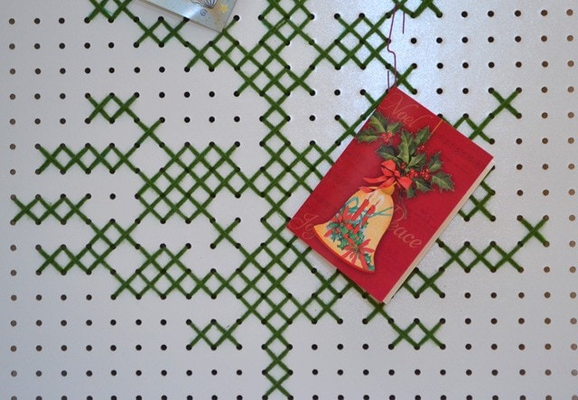 Pegboard Christmas Tree Card Holder