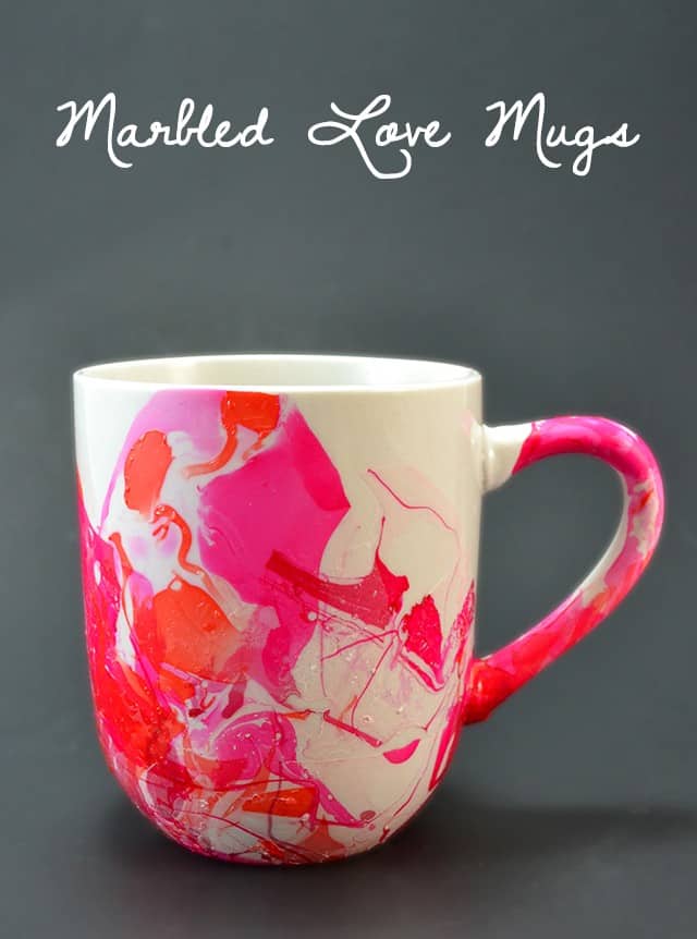 Marbled Love Mugs DIY