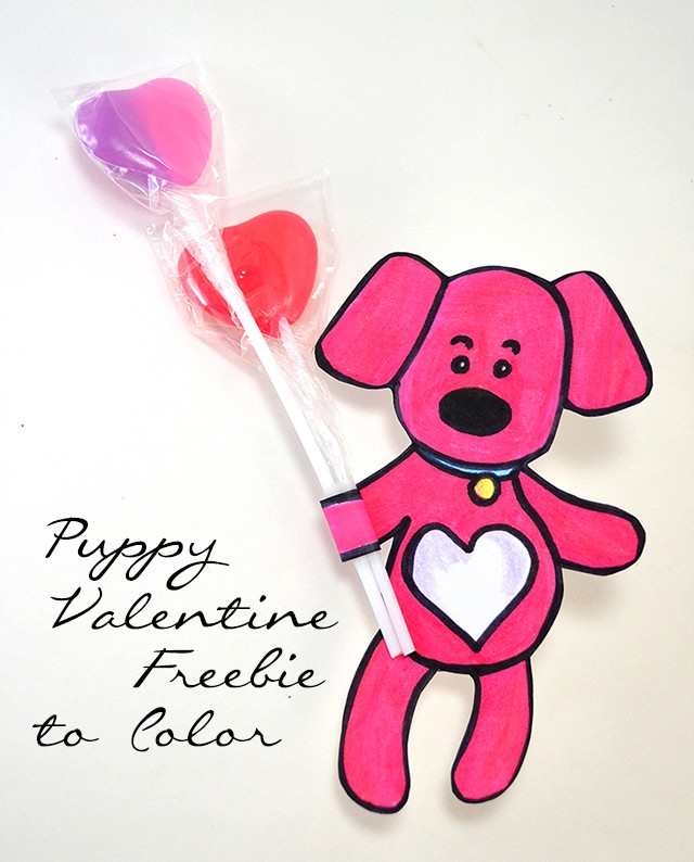 Puppy Valentine Free Coloring Printable