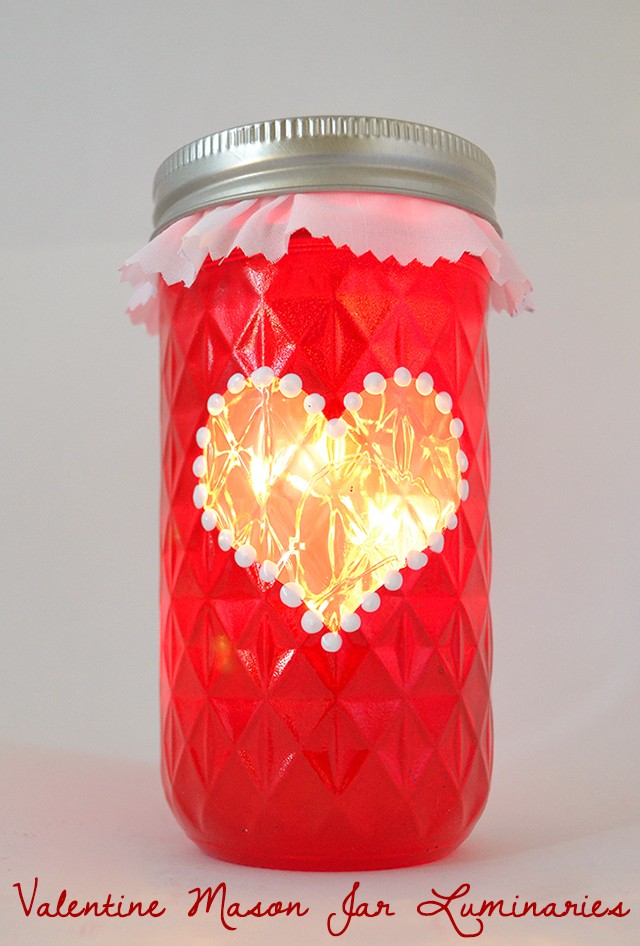 Valentine Mason Jar Luminaries