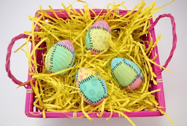Rag Quilt Easter Egg Decorating