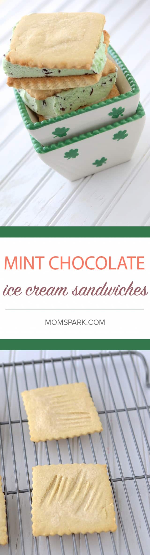 Mint Chocolate Chip Ice Cream Sandwiches