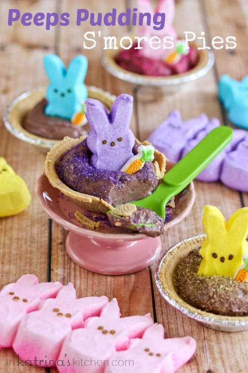 Peeps Pudding S'mores Pies
