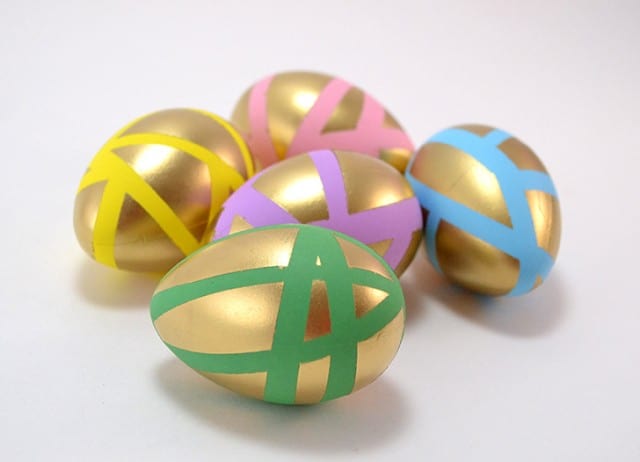 These pastel eggs get a pop of gold for fun and modern Easter eggs!