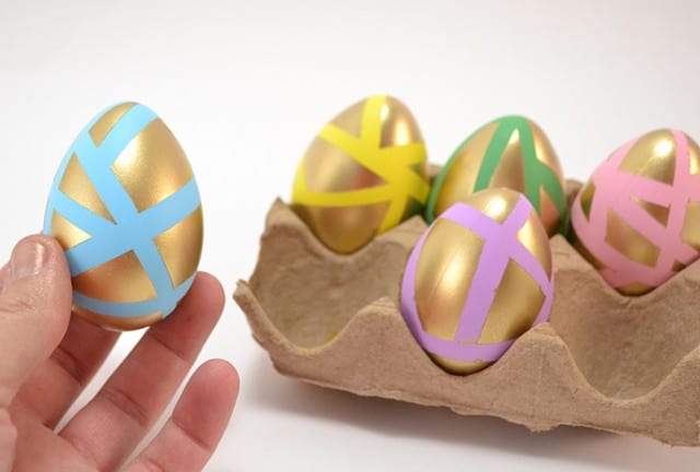 These pastel eggs get a pop of gold for fun and modern Easter eggs!