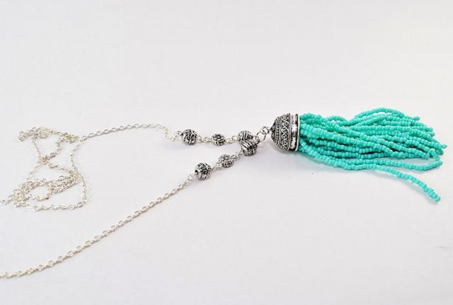 DIY Beaded Tassel Necklace