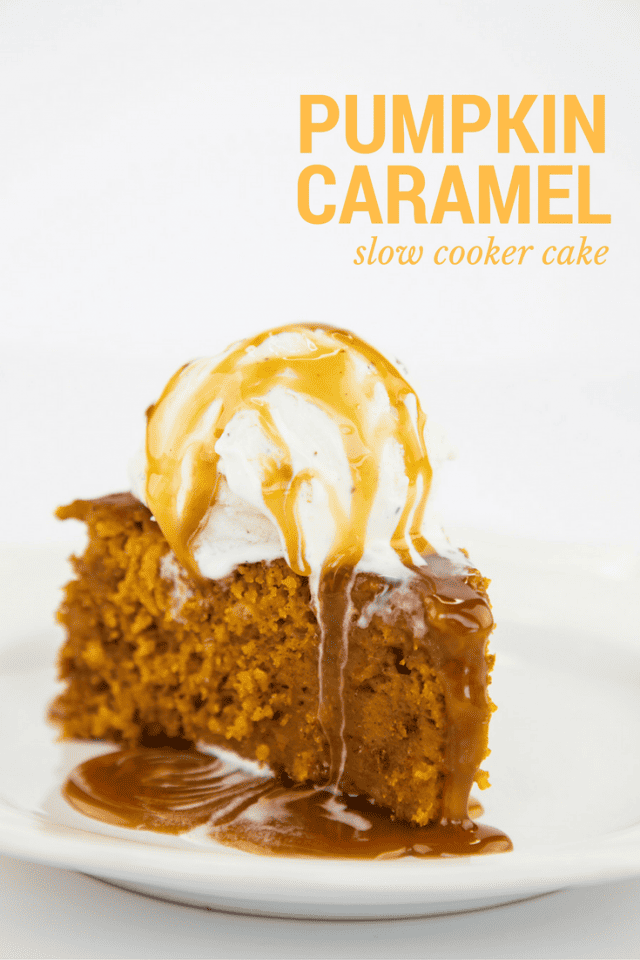 CrockPot Pumpkin Caramel Cake Fall Recipe - Mom Spark - Mom Blogger