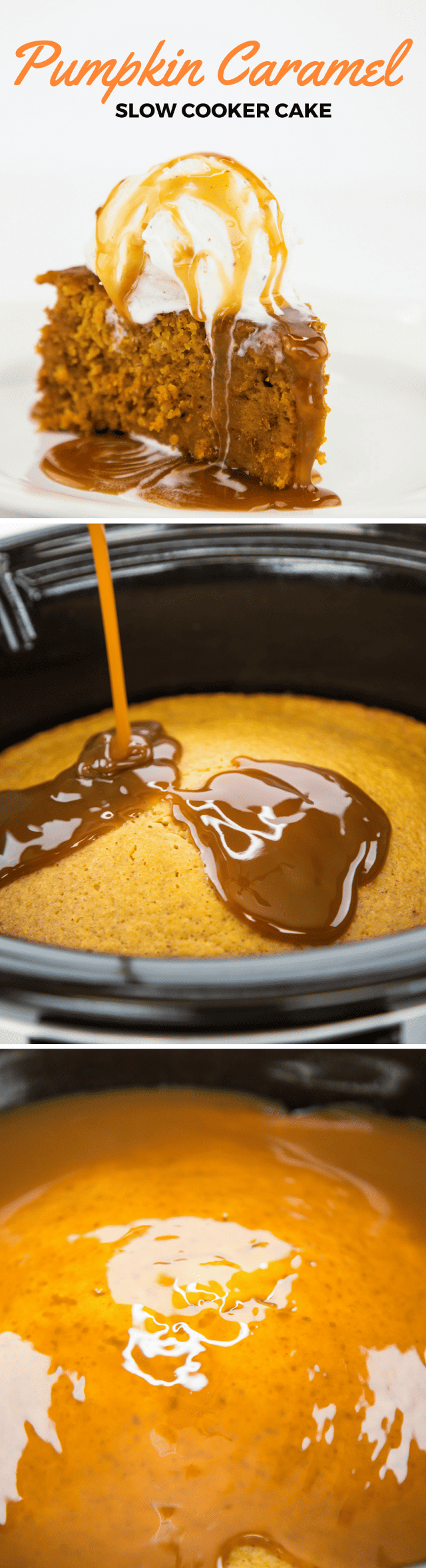Crock Pot Slow Cooker Pumpkin Caramel Cake Recipe