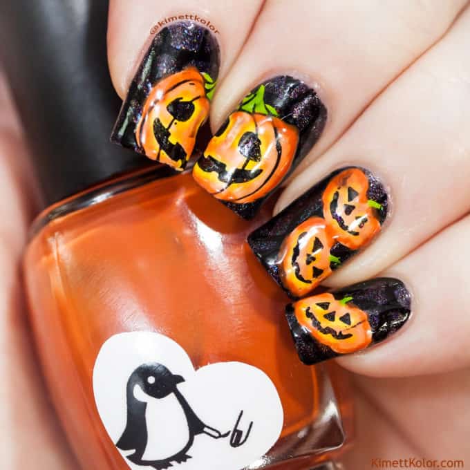 Jack-O-Lantern Pumpkin Nails