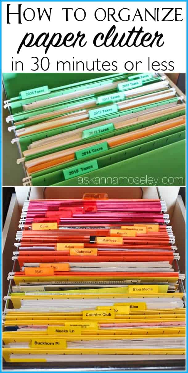 HOW TO ORGANIZE PAPER CLUTTER IN 30 MINUTES OR LESS