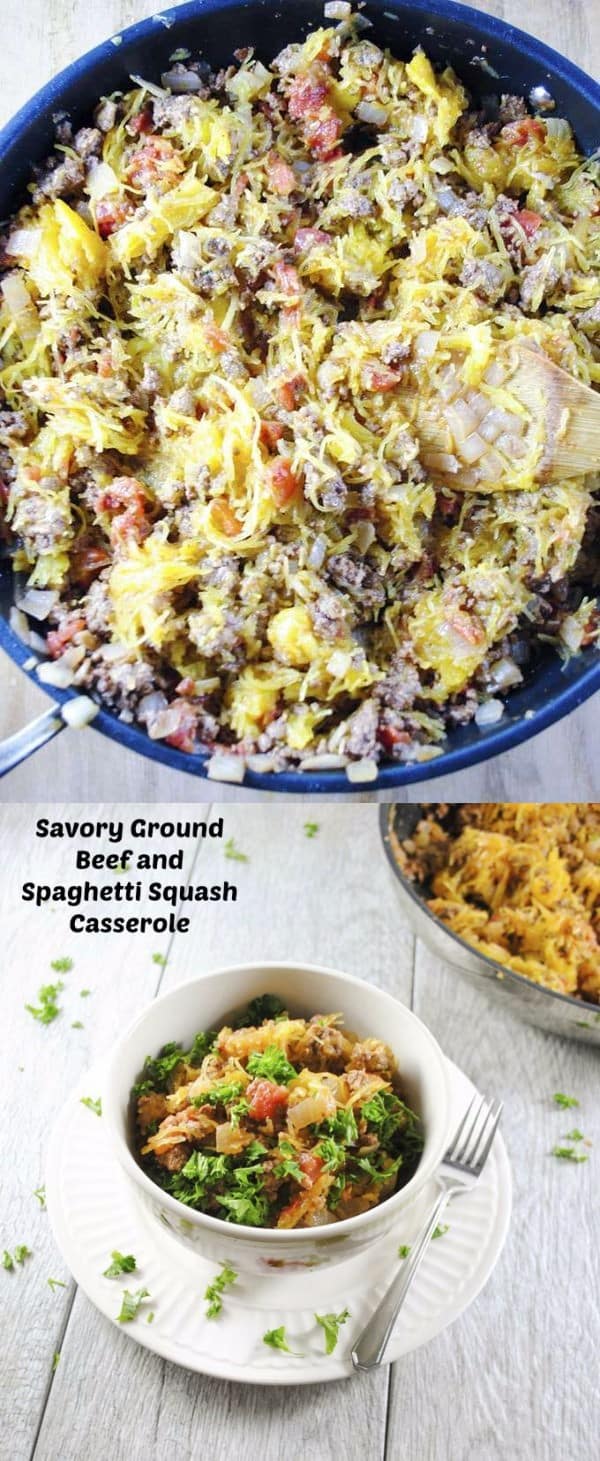 Savory Garlic Ground Beef and Spaghetti Squash Casserole