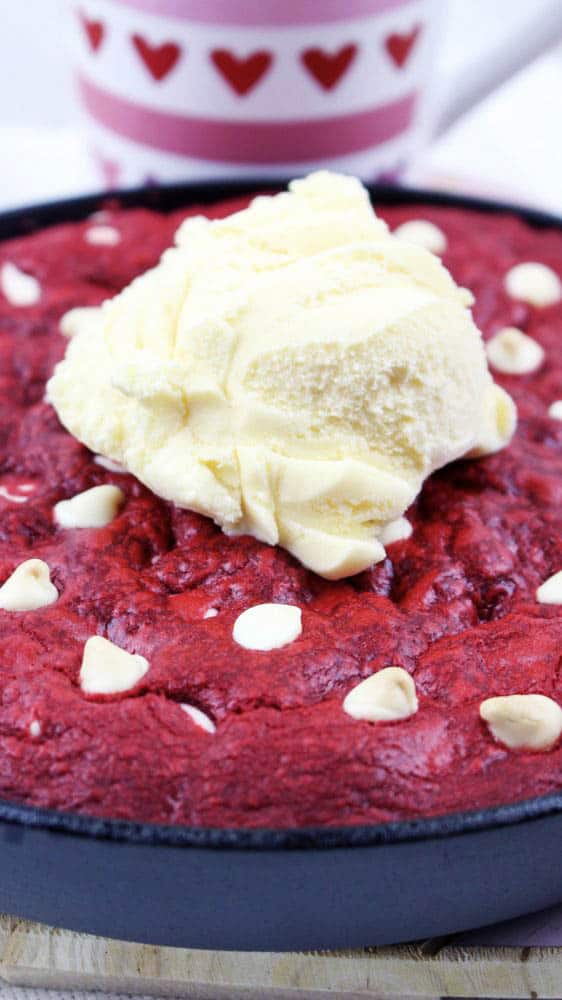 Red Velvet Skillet Dessert Cookie Recipe