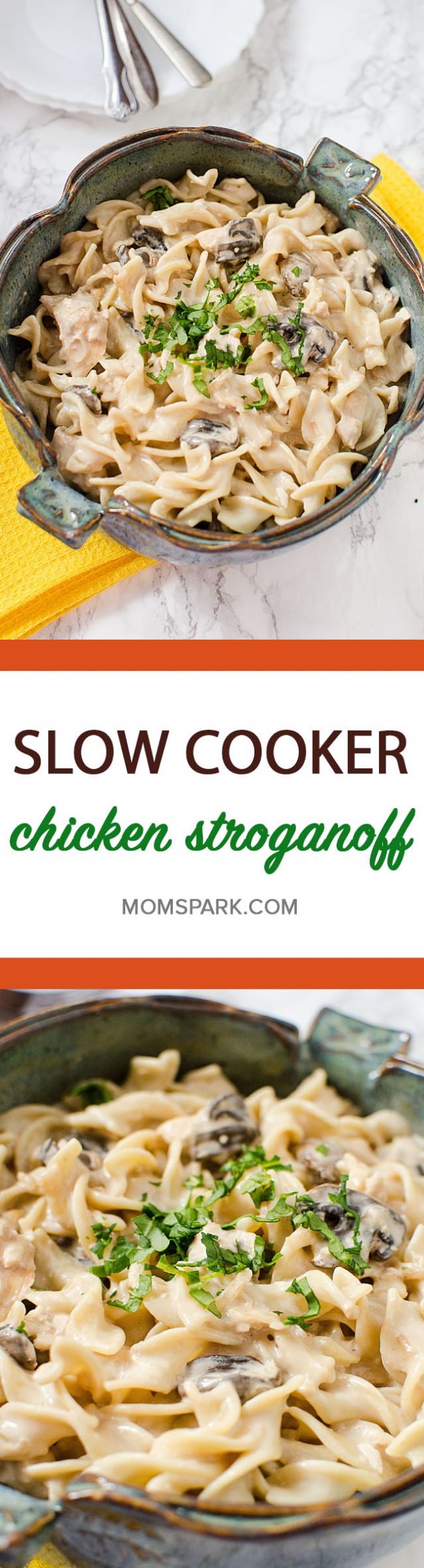 Easy Crockpot Slow Cooker Chicken & Mushroom Stroganoff Recipe