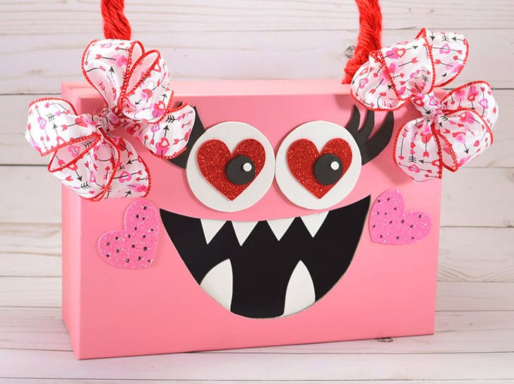 DIY Girly Monster Valentine's Day School Classroom Box - Mom Spark