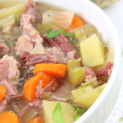 Slow Cooker Crockpot Corned Beef and Cabbage Soup Recipe