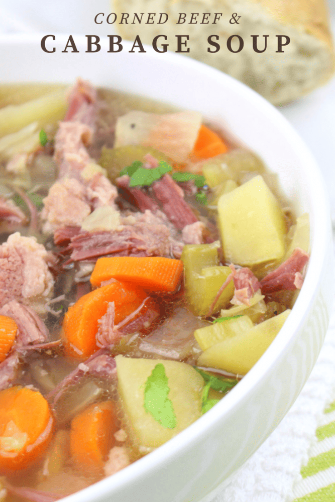 Slow Cooker Crockpot Corned Beef and Cabbage Soup Recipe