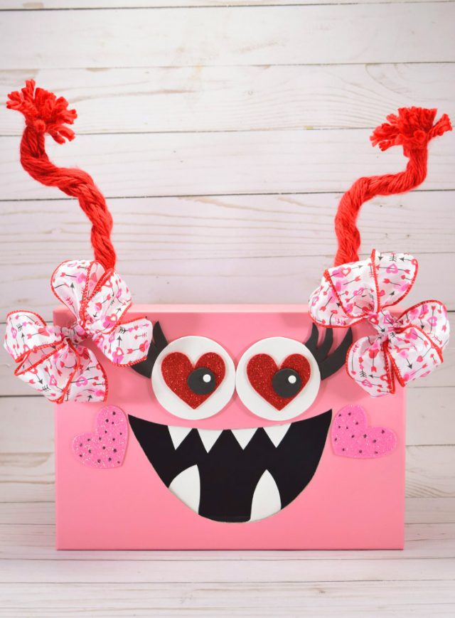 DIY Girly Monster Valentine's Day School Classroom Box