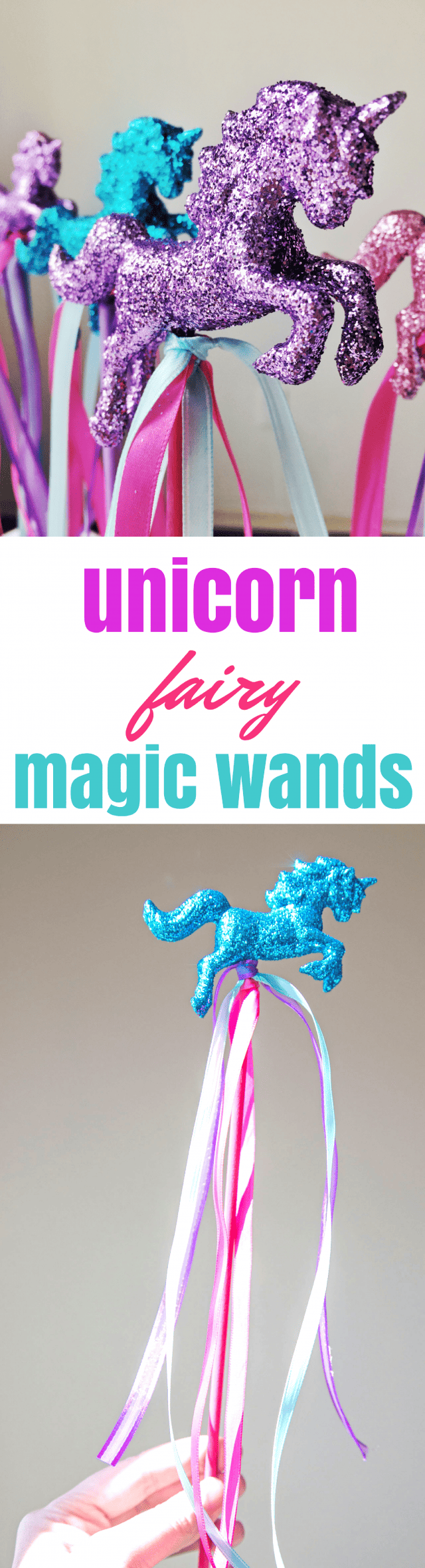 DIY Fantasy Unicorn Fairy Magic Wand Centerpiece and Party Favors