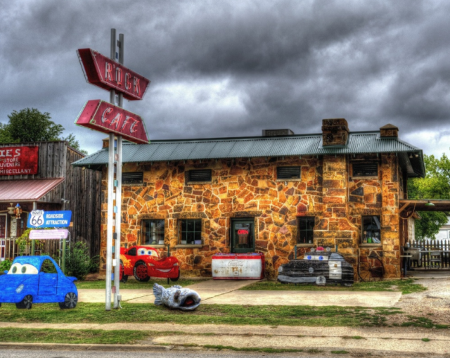 This iconic RT. 66 restaurant has inspired the character Sally Carrera in the Disney/Pixar Film Cars. The history will make you stop by but the food will make you stay. If you are looking for stick-to-your-ribs home cooking at a great price, The Rock Cafe is the right place!