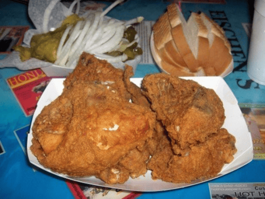 Eischen’s Bar is located in Okarche and is the place to go in Oklahoma if you want fried chicken. If you really want to overload in fried goodness don’t miss out on the fried okra and fried pickles!