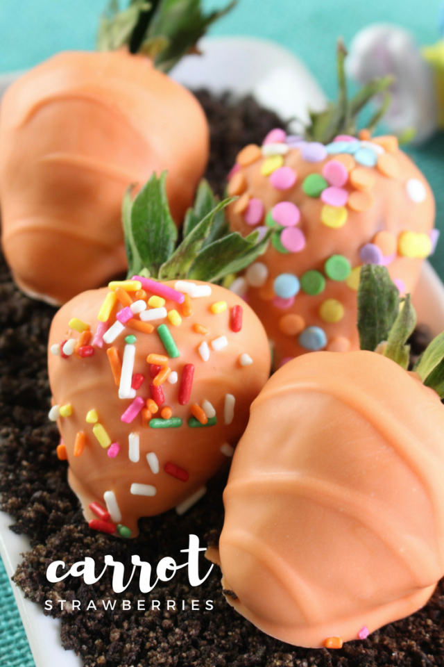 Spring Chocolate-Dipped "Carrot" Strawberries Recipe