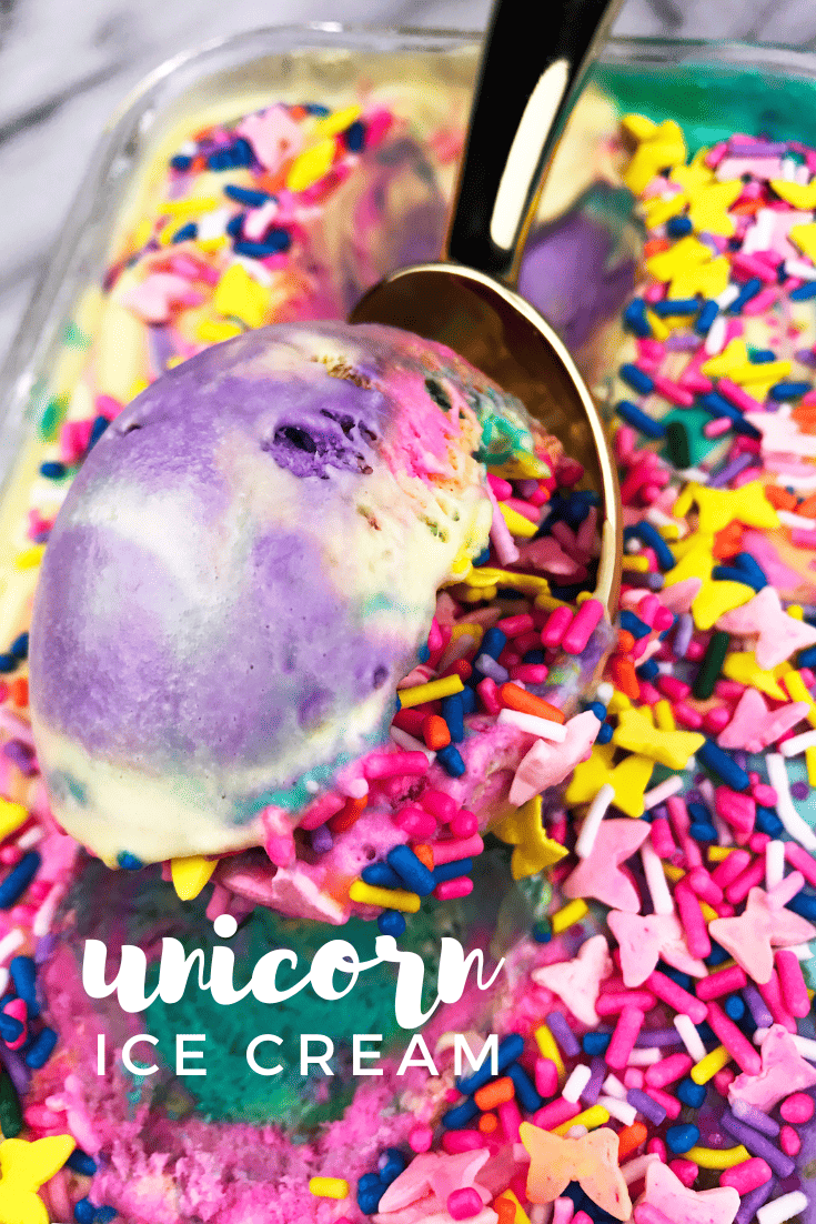 Rainbow Unicorn Ice Cream Recipe - Mom Spark