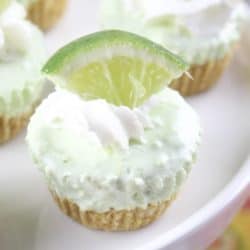 Mini Tequila Lime Margarita Cheesecake Pie Recipe Summer is on its way, so my mind has been racing with cool, refreshing recipes to make on those long hot days. Citrus dishes instantly come to mind, with limes in particular on the very top of that list. So, let's celebrate summer today with limes - what say you? Mini Tequila Lime Margarita Cheesecake Pies! Ready for the recipe?