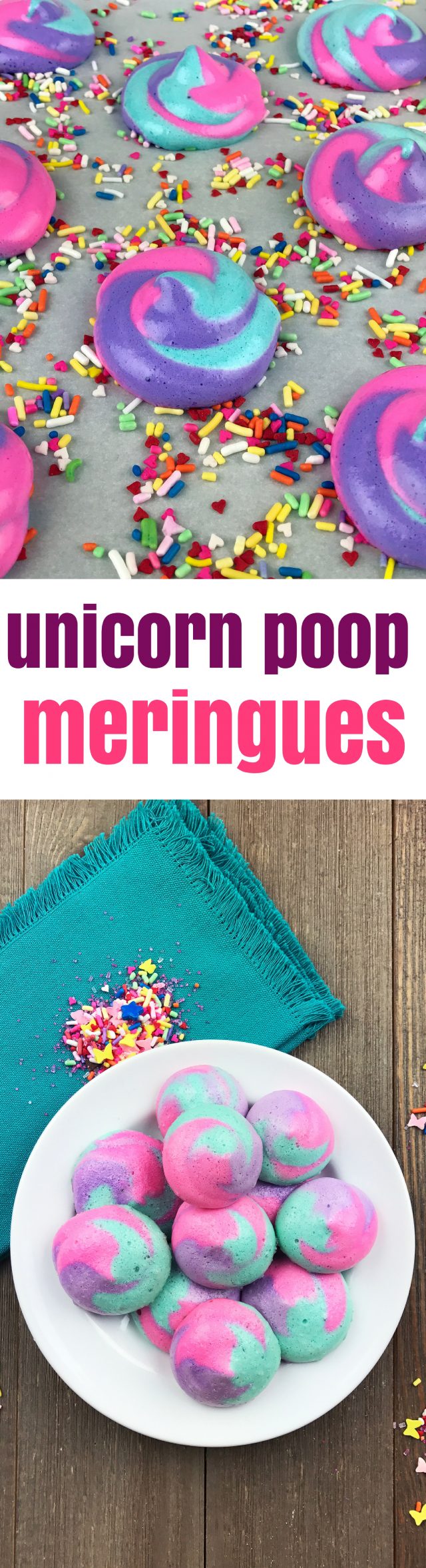 Rainbow Unicorn Poop Cookie Meringues Recipe