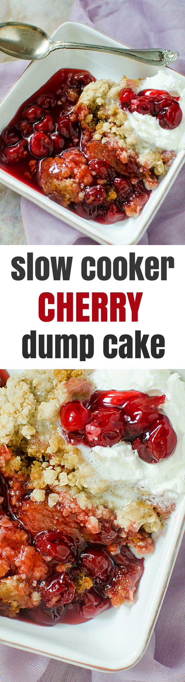 Crockpot Slow Cooker Cherry Cake Mix Dump Cake Recipe