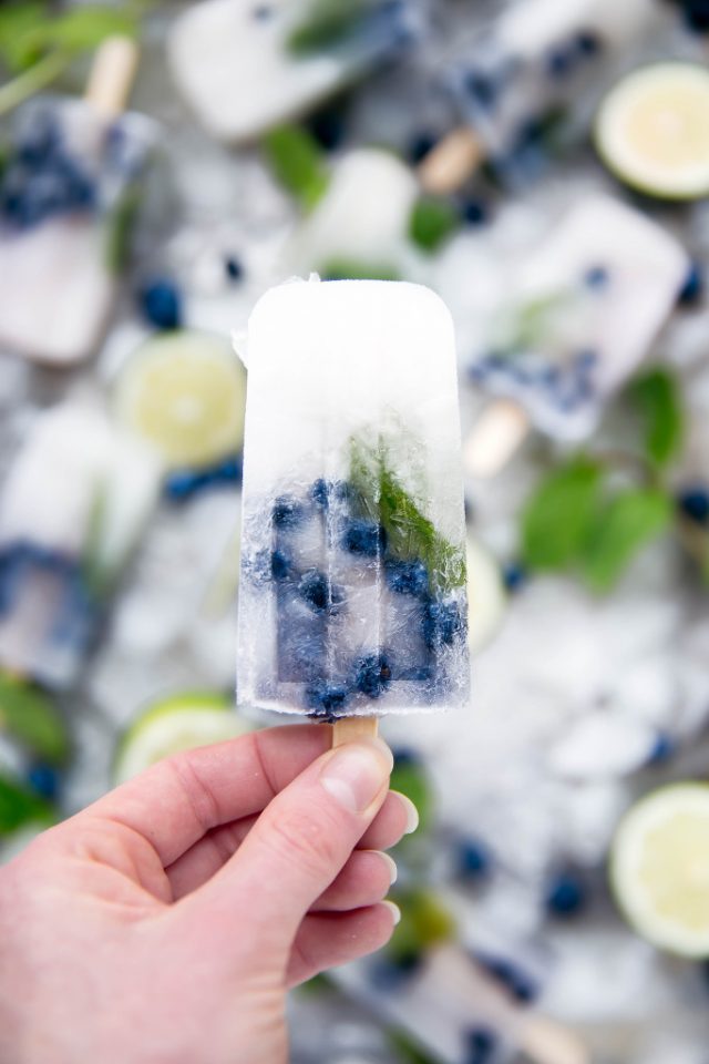 Blueberry Mojito Popsicles 