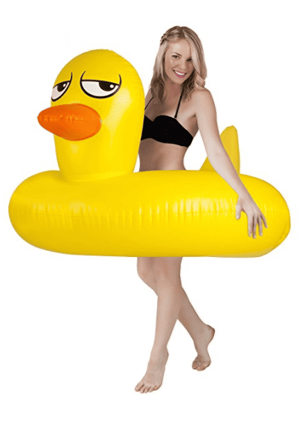 We've already shared a bunch of one-piece swimsuits moms are buying on Amazon right now. Now I'm here to share with you 17 awesome pool floats you need to bring to the pool this summer with this Rubber Ducky Pool Float￼