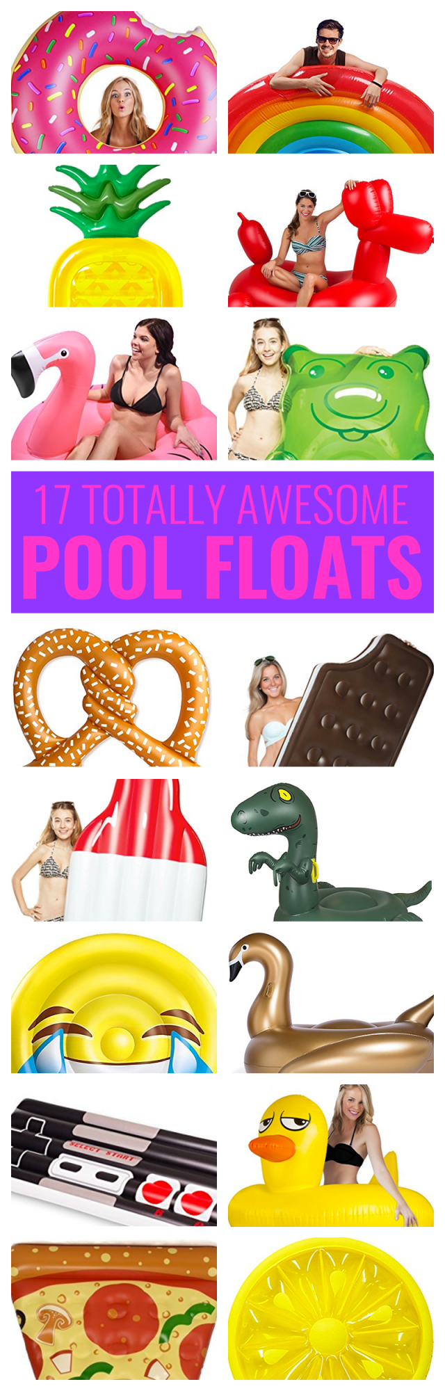 Summer is officially here! Which means it's time to take the kids to the pool and why not do is in style? We've already shared a bunch of one-piece swimsuits moms are buying on Amazon right now. Now I'm here to share with you 17 awesome pool floats you need to bring to the pool this summer: