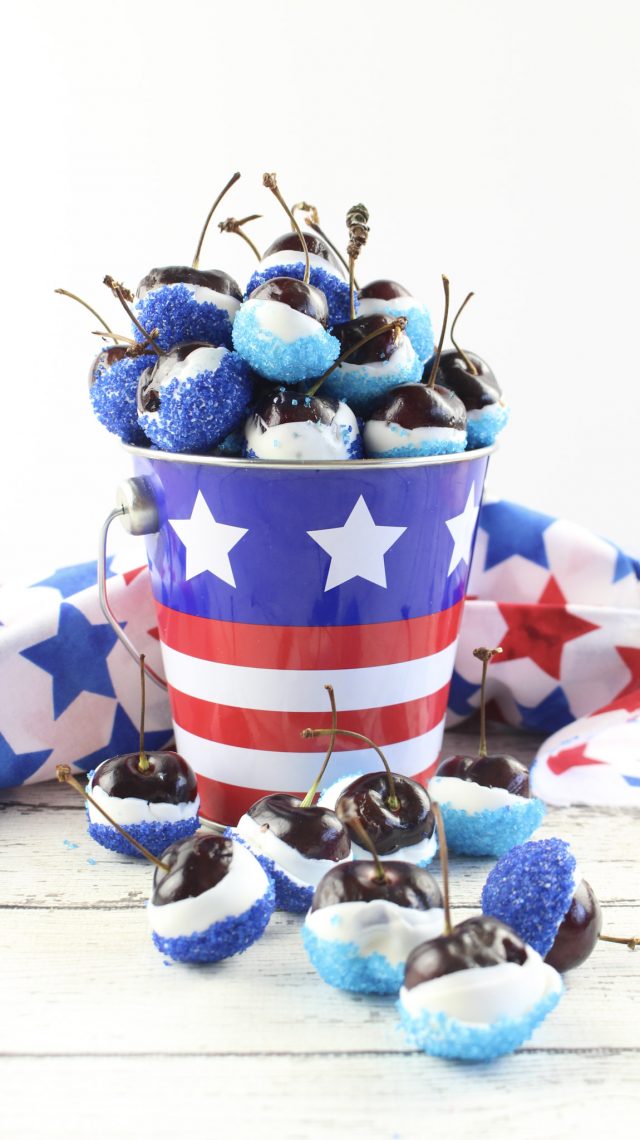 Red, White & Blue Boozy Cherry Bombs Recipe for July 4th