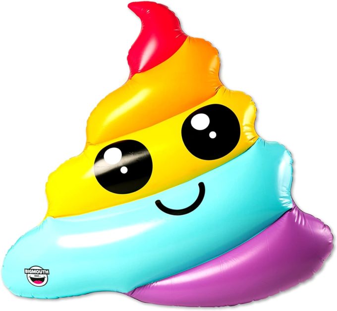 Rainbow Poop Emoji Pool Float