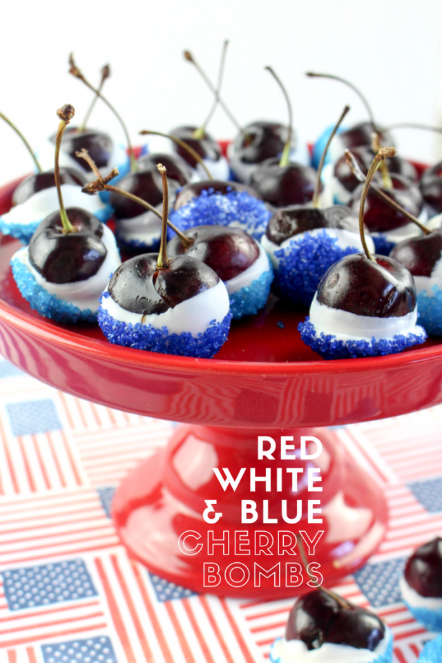 Red, White & Blue Boozy Cherry Bombs Recipe for July 4th! 
