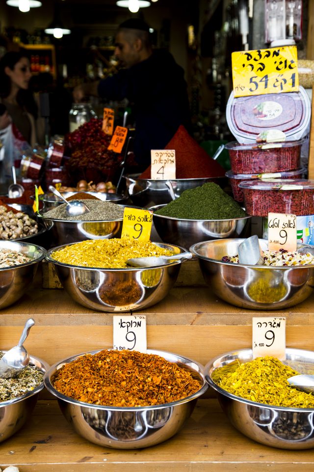 Spices in the markets of Tel Aviv, Israel