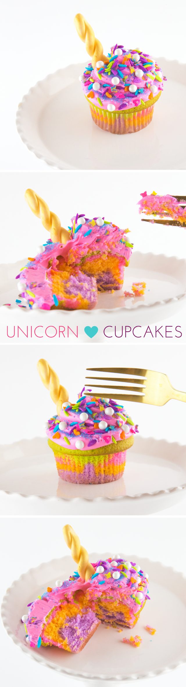 Unicorn Horn Rainbow Cupcake Recipe