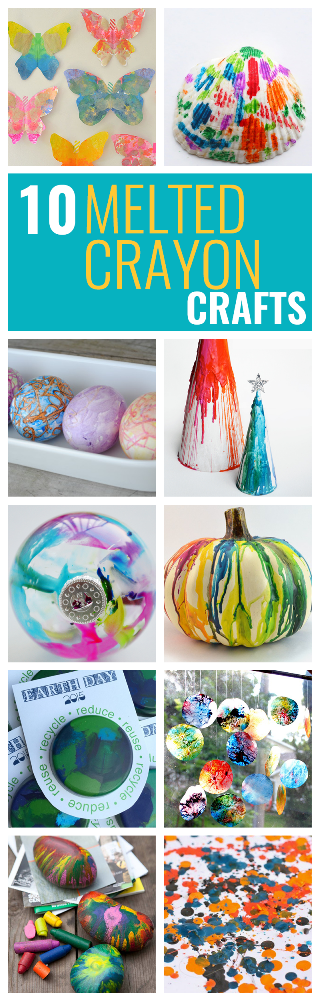 10 Melted Crayon Craft Projects
