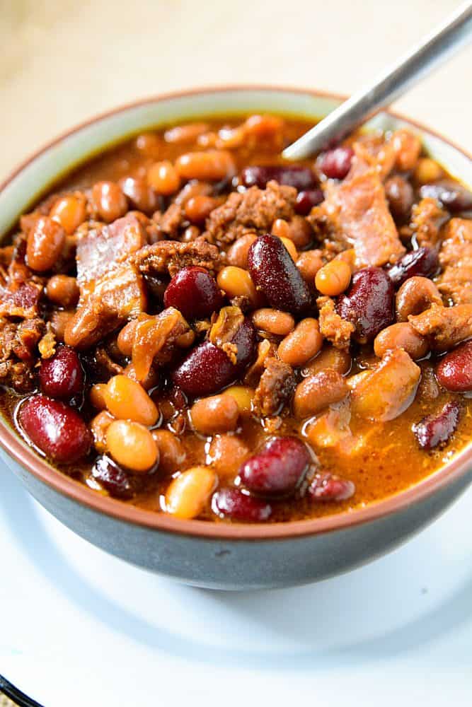 Crockpot Slow Cooker Cowboy Baked Beans Recipe - Mom Spark - Mom Blogger