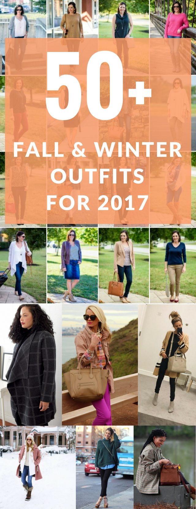 50+ Fall and Winter Outfits for 2017 - oversized sweaters, boots, scarves, large bags, gloves and more!