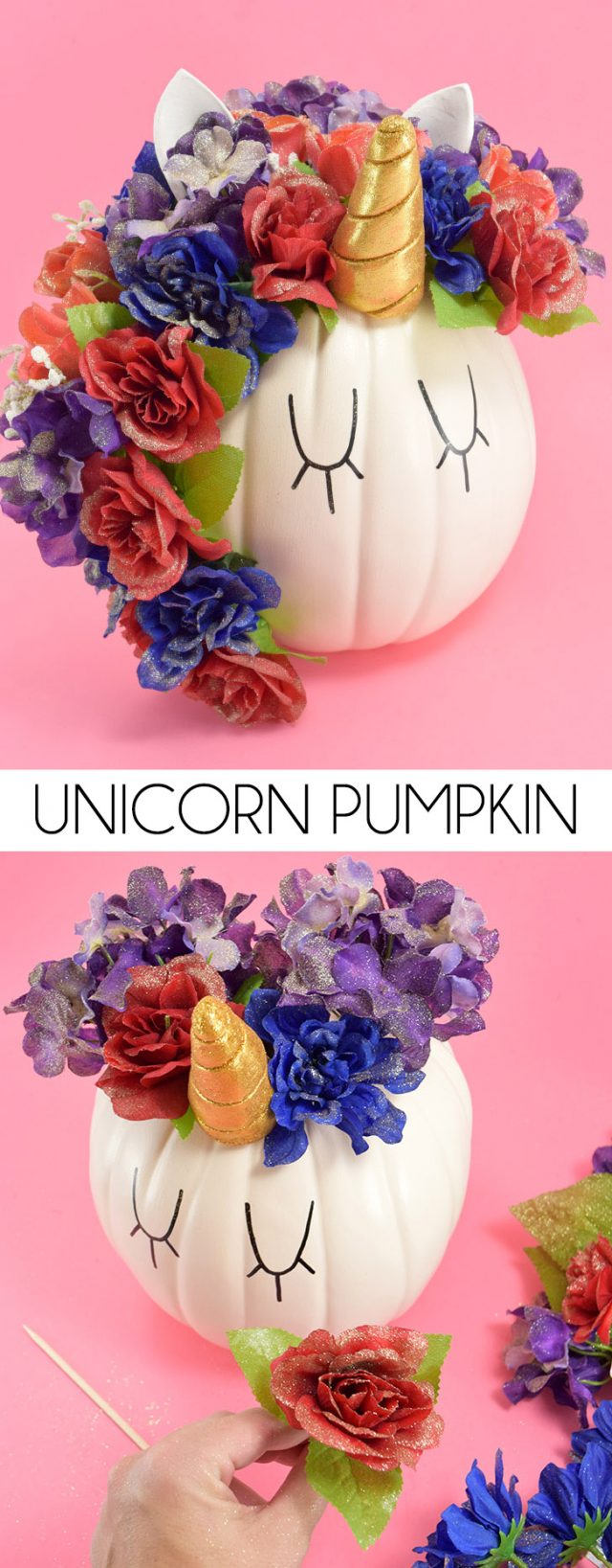 DIY No Carve Unicorn Pumpkin