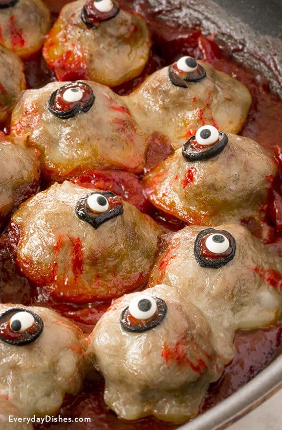 Halloween Meatball Eyes Recipe