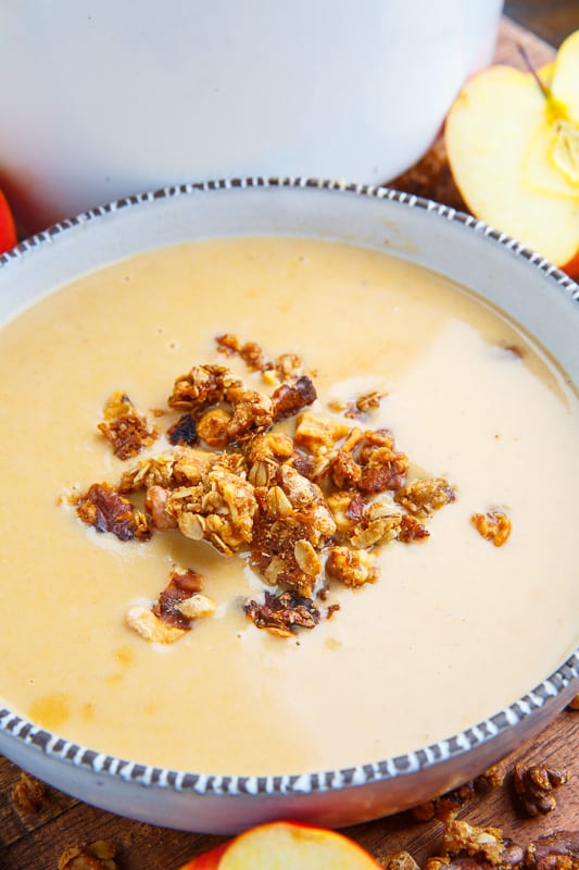 Creamy Maple Brie and Cheddar Apple Soup